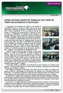 APERGS INTEGRA GRUPO DE TRABALHO QUE TRATA DE TEMAS RELACIONADAS À EDUCAÇÃO